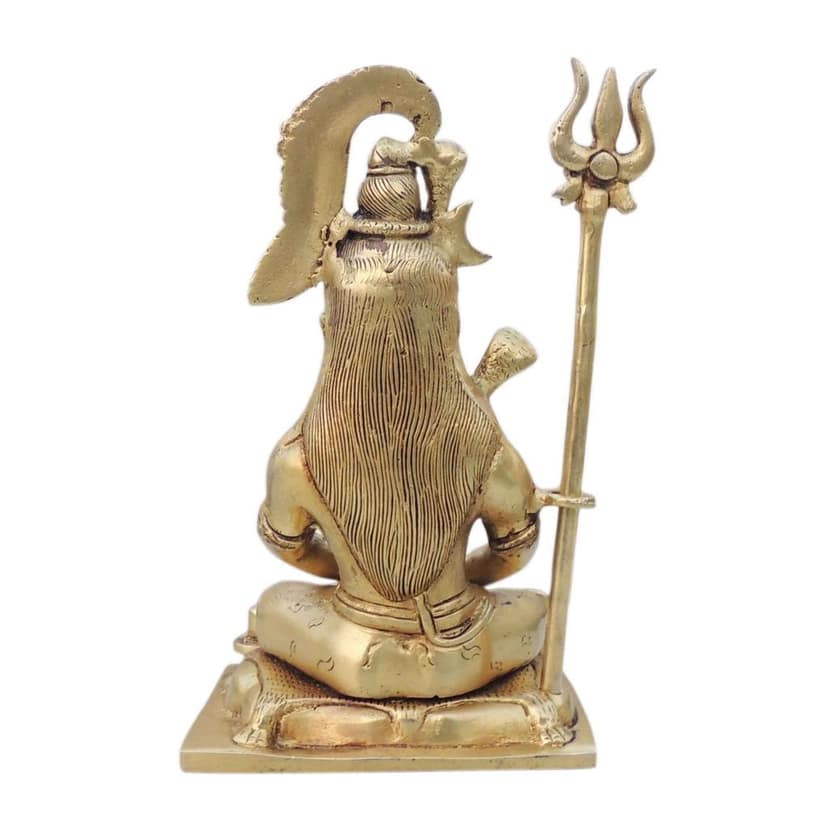Brass Shiv Ji God Idol - Premium Decorative Showpiece, Height : 8.5 Inch (BSMAS1529 G) view 4