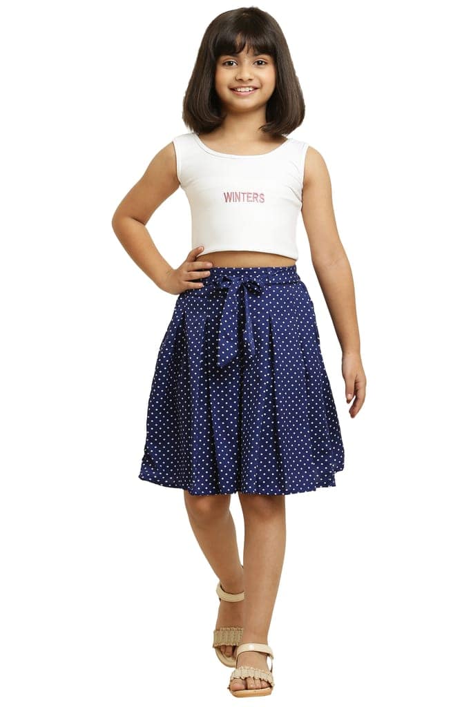 Cute Fancy Skirt Blue Dot Print ideal for girl kids view 6