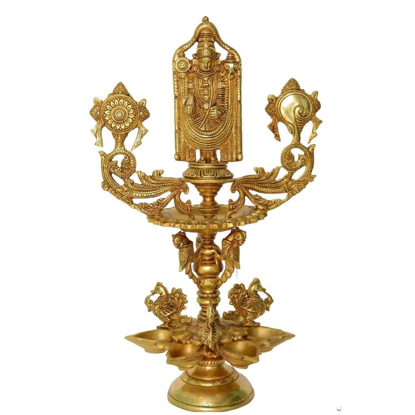 Brass Tiruipati Bala Ji Decorative Oil Lamp Deepak - Divine Deepak for Mandir & Home, Height : 20 Inch (BSMAS1205 A) view 2
