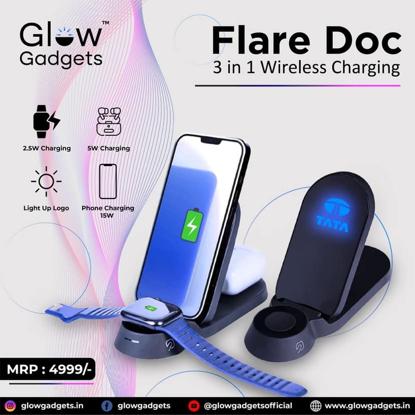 Glow Gadgets Flare Dock 3 in 1 Wireless charger view 7