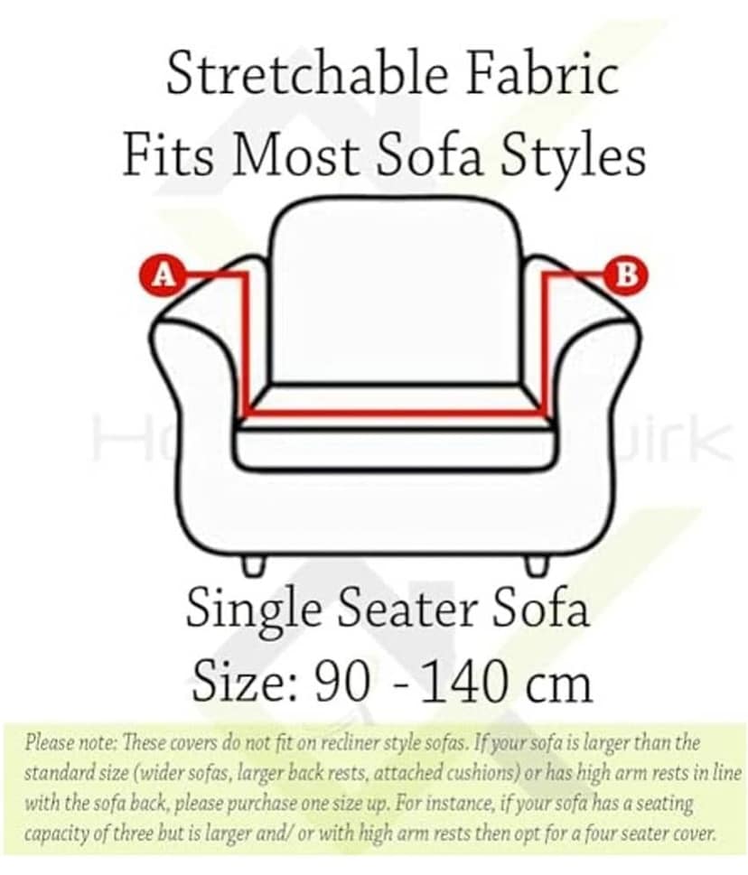 House Of Quirk 1 Seater Polyester Sofa Cover ( Pack of 1 ) view 2