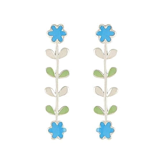 Vijayshree Sovani Designs 92.5 Sterling Silver Turquoise Bloom Necklace Earrings Set | 925 Silver Neckpiece for Women & Girls | Special Unique Gifts for Her view 6