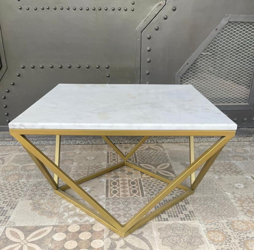 Marble Top Iron Base Coffee Table view 2