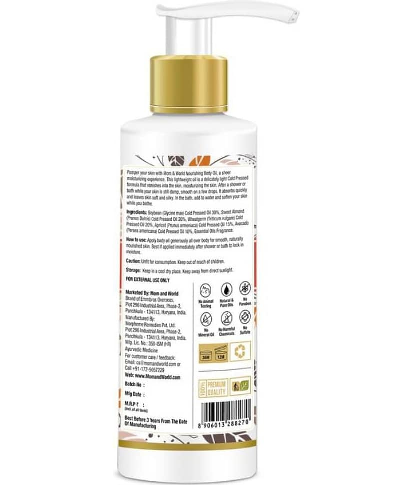 Mom & World - Nourishment Oil For Normal Skin 200 ml ( Pack of 1 ) view 2