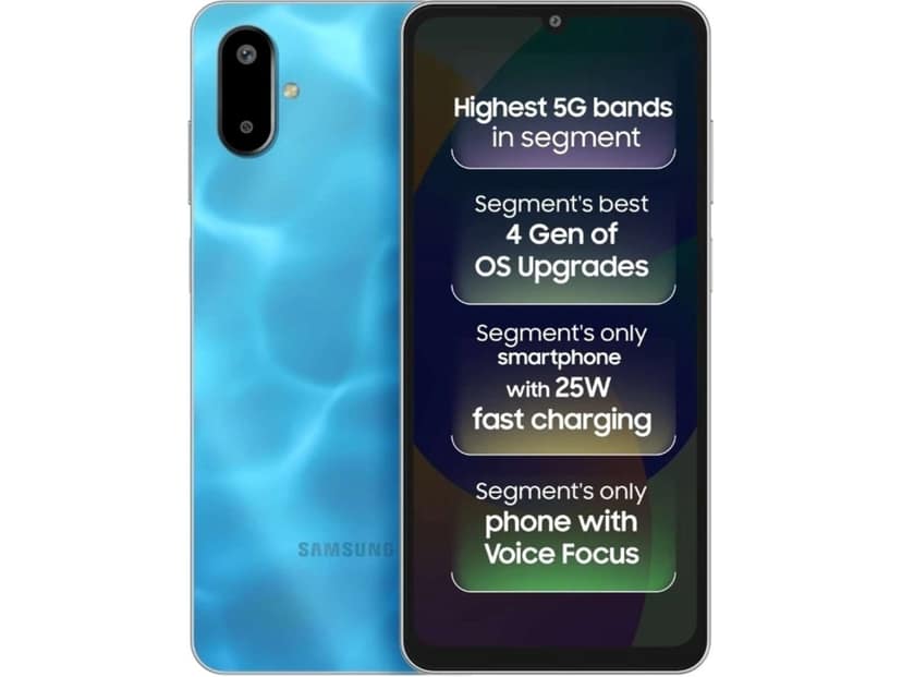Samsung F06 5G Smartphone, 6GBRAM, 128GB Storage - Bahama Blue