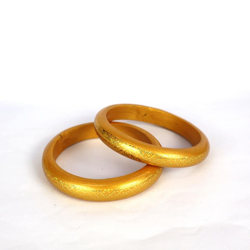 FHS Royal Style Rajasthani Lac Bangles-Golden Colour for Girls & Women view 3