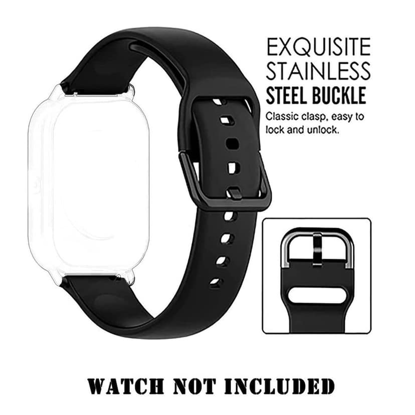 19MM Smart Watch Strap For Compatible With Noise ColorFit Pro 2 Boat Storm Strap Sillicon Black (Red) view 3
