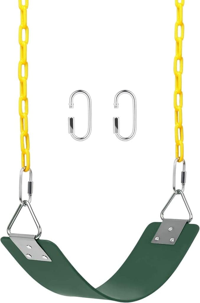 REZNOR Heavy Duty Flexible Swing Seat with Metal Triangle Ring, Anti-Rust Chain Set for Kids & Adults, Playground, Jungle & Gym