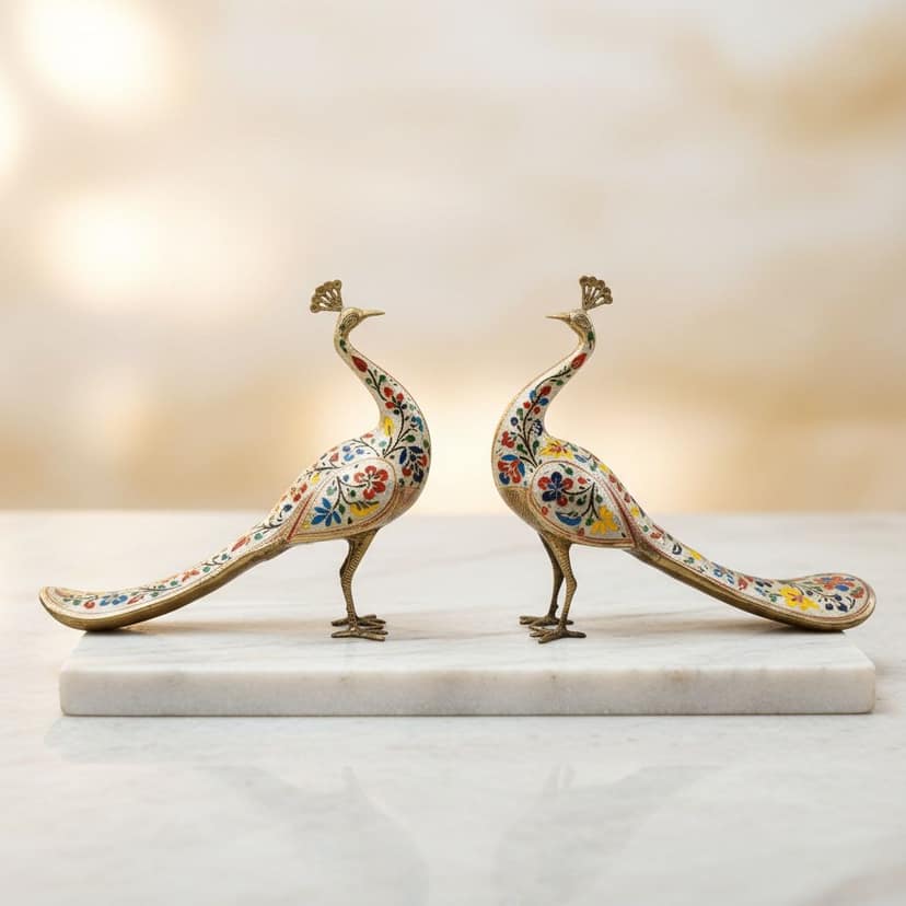 Decorative Brass Peacock Showpiece Statue for Home & Office, Height : 22 Inch (ANMAS269 C)