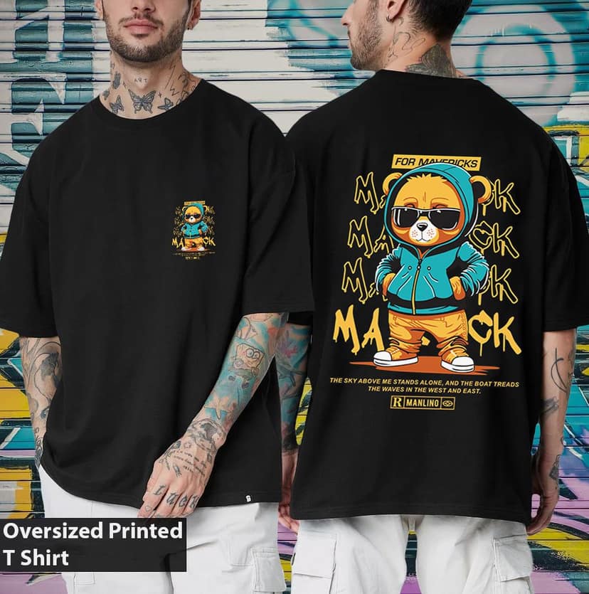 SCOTT FINCHER Men's Summer Casual Short Sleeve T-Shirt with Bear Graphic and Slogan : AA(ARN)BLACK_193 view 3