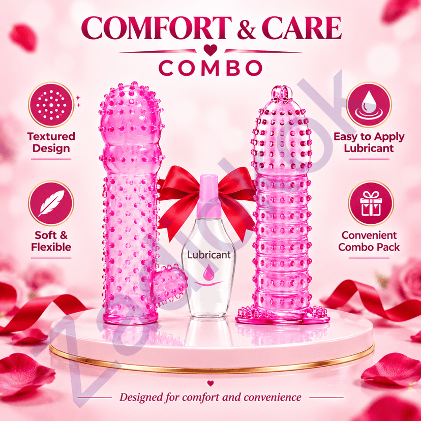 Zadiokok Ultra Dotted Crystal Condom with Reusable 5 Inch Silicone Sleeve – Couple Combo (Pack of 2) view 2