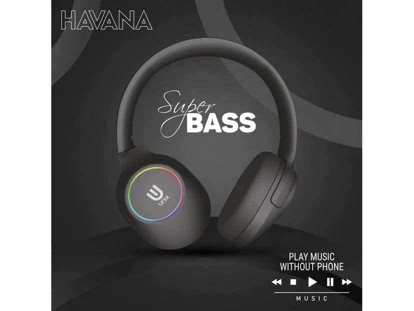 UNIX UX-W3 HAVANA Wireless Headset - Black