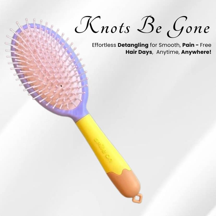 Hair Brush with Strong & Flexible Nylon Bristles for Daily Use view 3