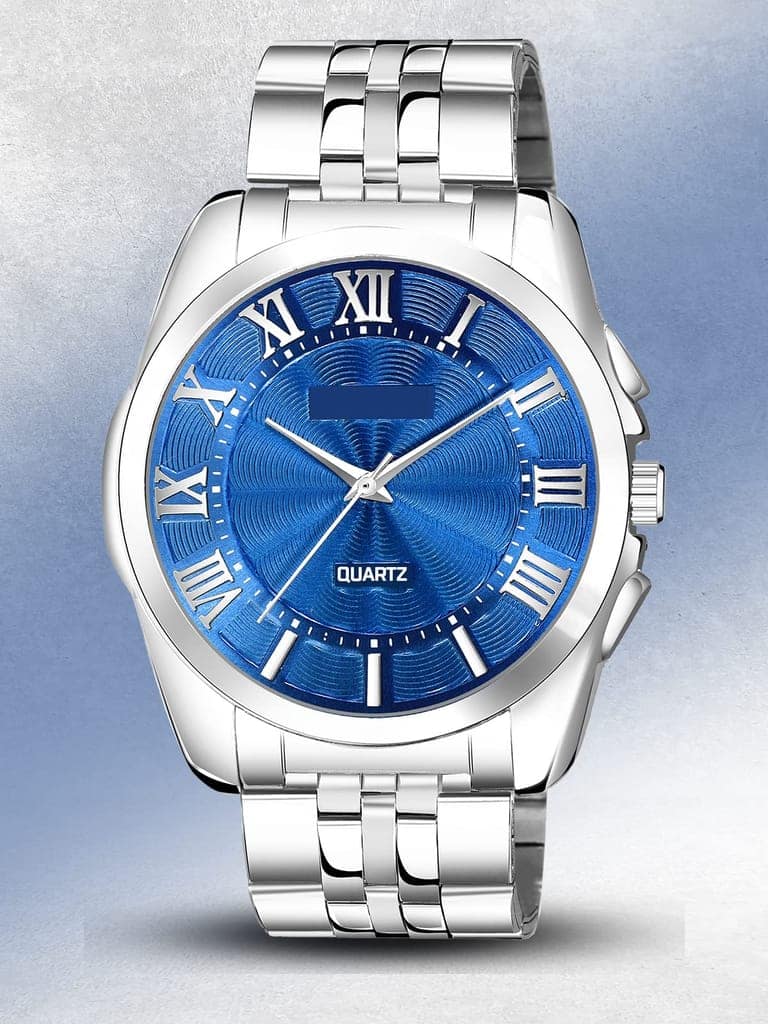 Blue 3D Roman Stainless Steel Analog Watch for Men LR126 view 2