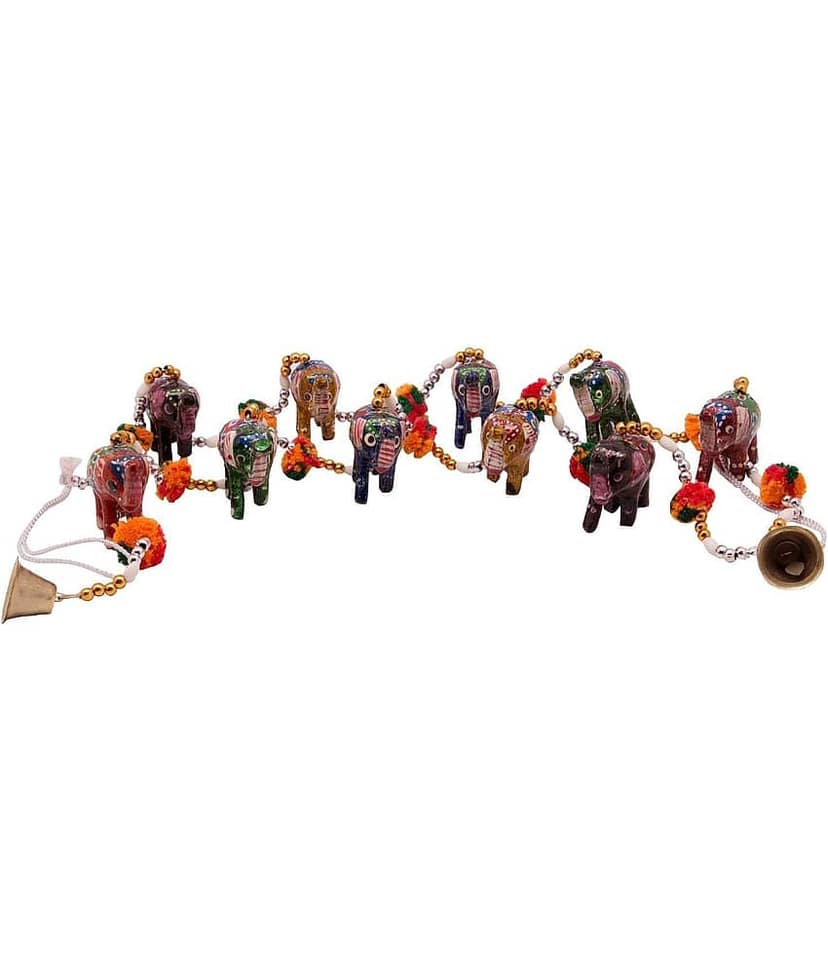 Fashion Bizz Beautiful Handcrafted Elephant Design Paper Mache Toran - 60 cm
