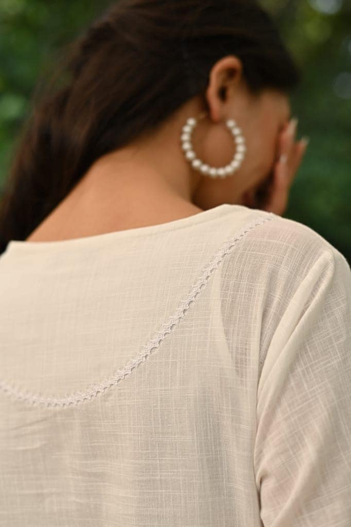 Jasmine Sindhi Hand Embroidered Cotton A-Line Kurta view 4