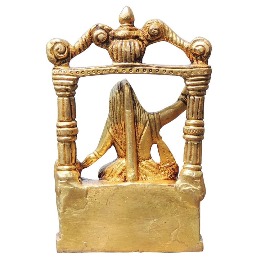 Brass Baglamukhi Devi Statue, Height : 4.5 Inch (BSMAS1719 D) view 3