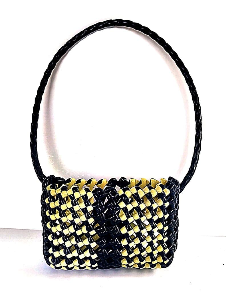 Black and Yellow Handwoven Basket