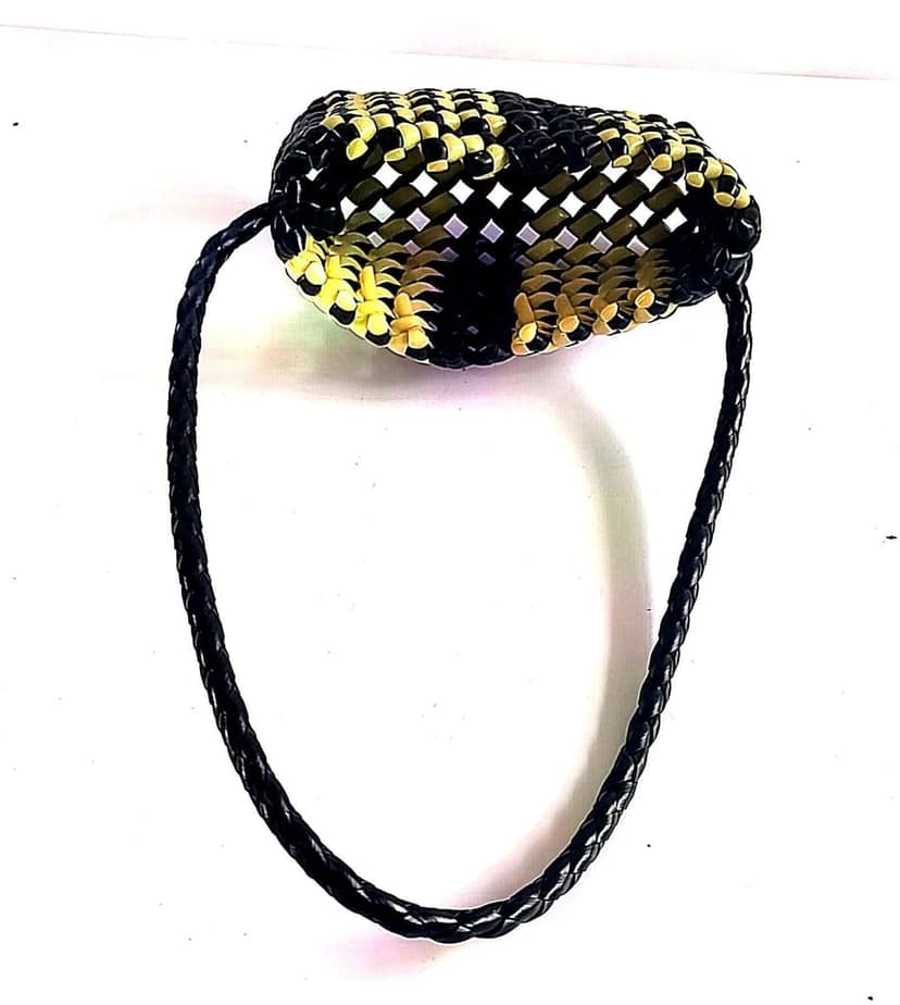 Black and Yellow Handwoven Basket view 4