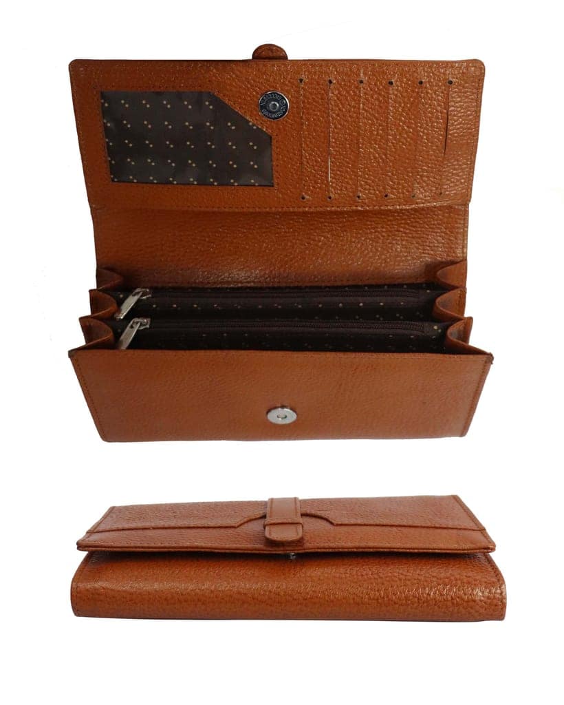 Women Trendy Dark Brown Genuine Leather Wallet view 6