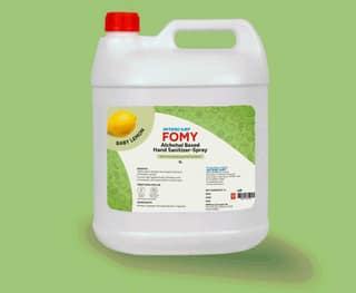 Intercorp Fomy 75% Isopropyl Alcohol-based Hand Rub Sanitizer and Disinfectant, Jumbo Saver Pack - 5 Litre (Lemon)