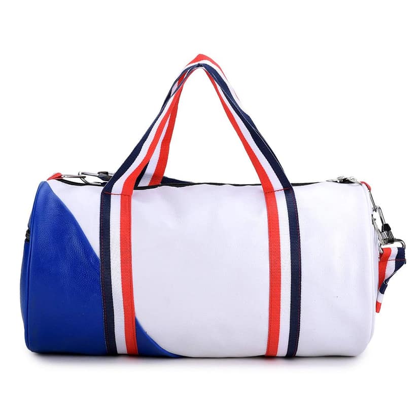 GROUPERS Duffle PU Leather Bag with Shaker Bottle-700mllSports & Travel BaglSports Kitl (Blue White) view 4