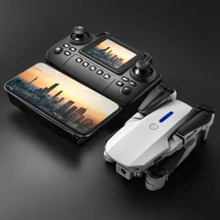 E88 Pro Drone with 4K HD Dual Camera | Double Battery & 8GB Memory Card Free | Optical Flow Stability for Smooth Flight | Foldable RC Quadcopter with Smart Screen Remote Control & Carrying Case