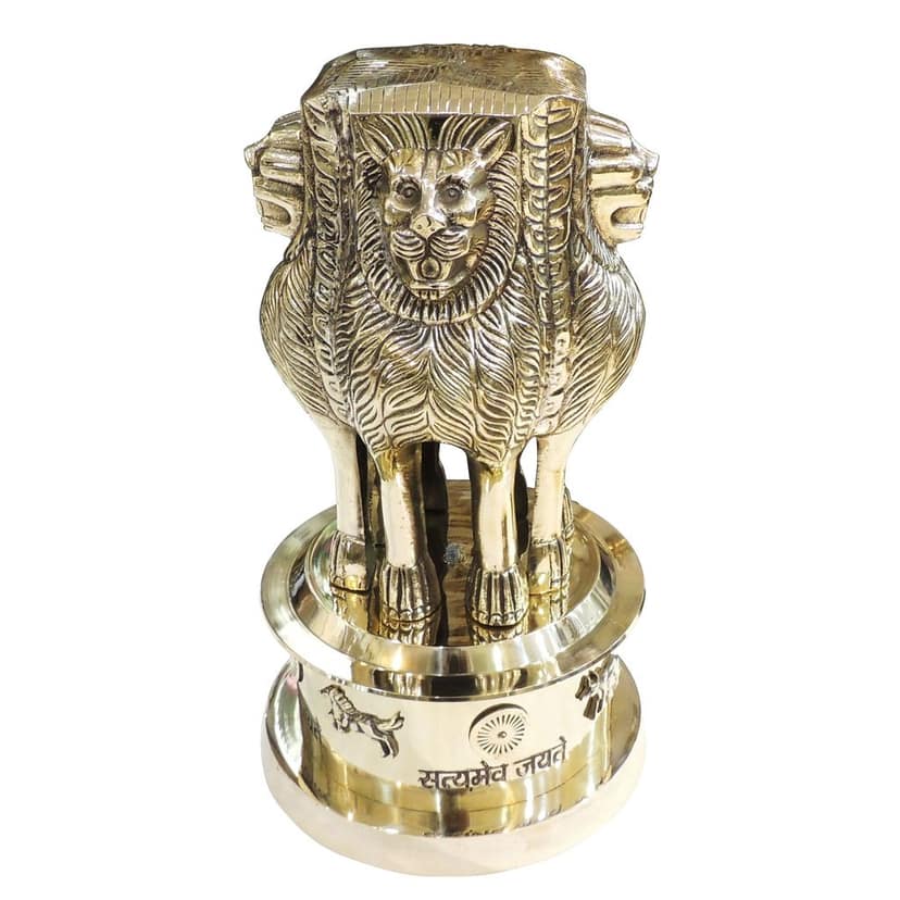 Handcrafted Brass Ashok Lath Decorative Item | Indian Heritage Decor, Height : 14 Inch (FMAS670 J) view 2