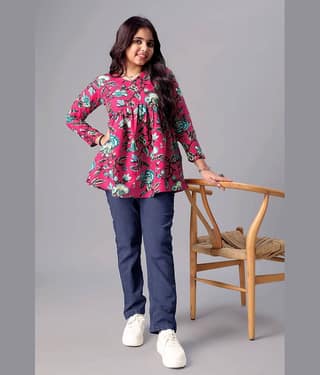 Aarya Designer Pack of 1 Girls Cotton Blend Top ( Yellow )