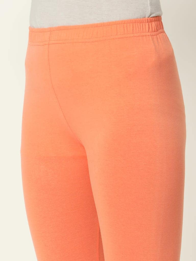 SOFT COLORS Women's Skinny Fit Ethnic Wear Churidar Leggings (Peach) view 4