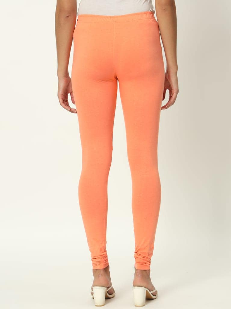 SOFT COLORS Women's Skinny Fit Ethnic Wear Churidar Leggings (Peach) view 8