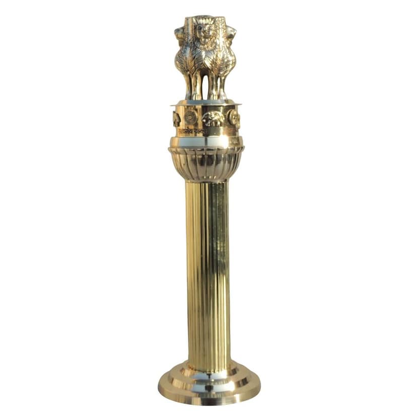 Brass Ashok Stambh Decorative Showpiece ? Perfect for Study Table & Office, Height : 13.2 Inch (FMAS691 G) view 2