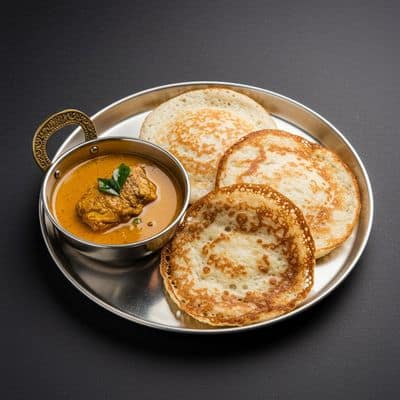 Appam (3 Piece) With Fish Curry