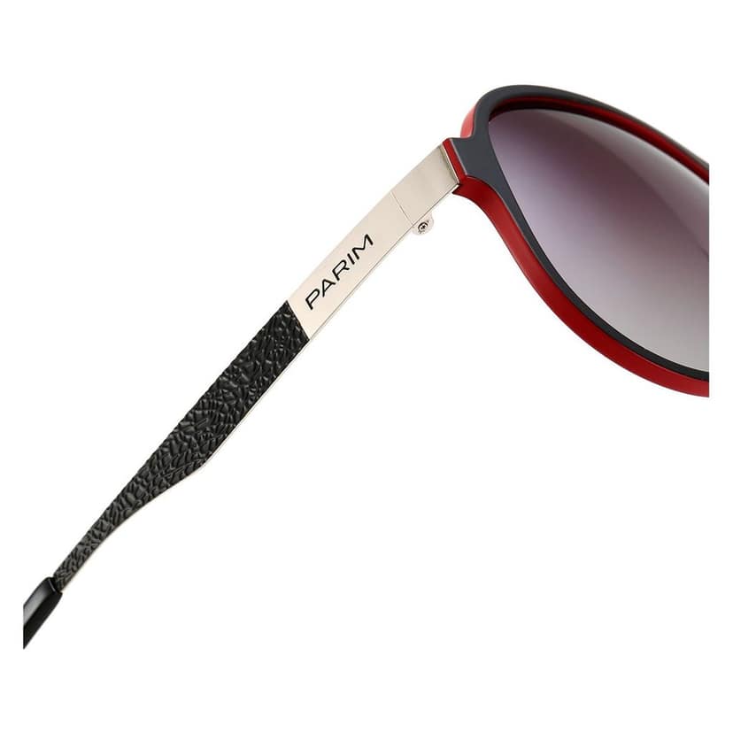 PARIM Polarized Men's Aviator Sunglasses Black::Red Frame / Grey Lenses | SKU 1024 R1 view 4