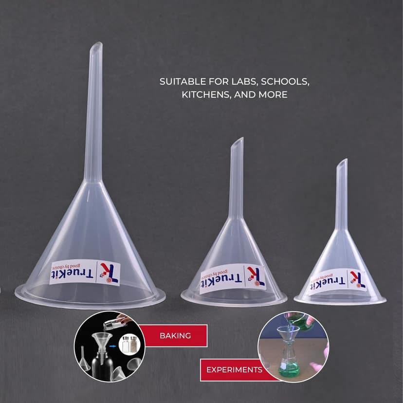 TRUEKIT Made Plastic Funnel Long Stem. view 2