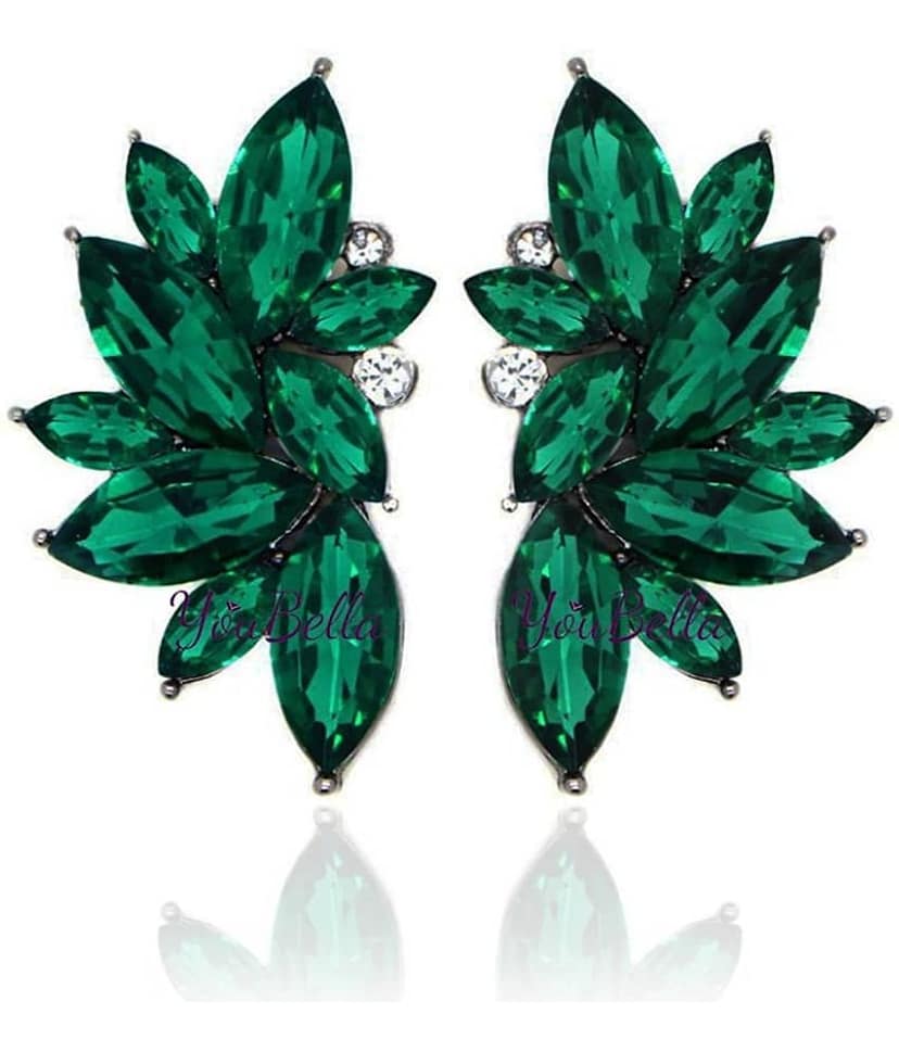 Valentine Gifts : YouBella Fashion Jewellery Stylish Fancy Party Wear Earrings for Girls and Women (Green) view 2