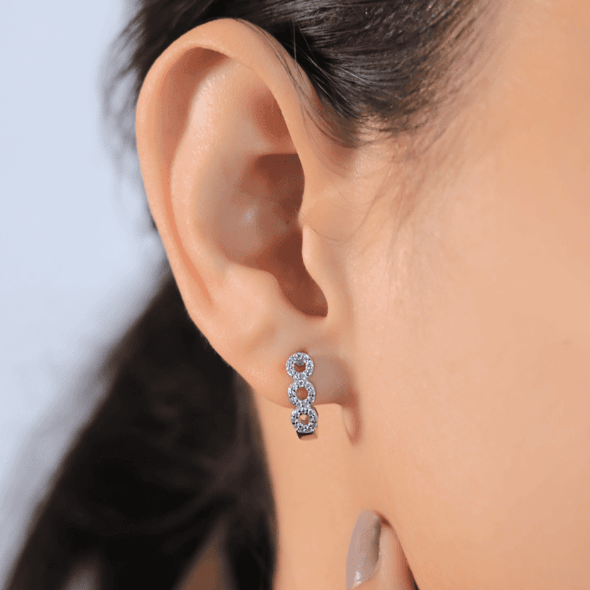 Zarkan Donut Lover Silver Studs view 2