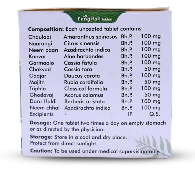 Tarushi Formulations Fungifall Tablets - Natural Fungal Fighter - 1x10 Tablets view 2