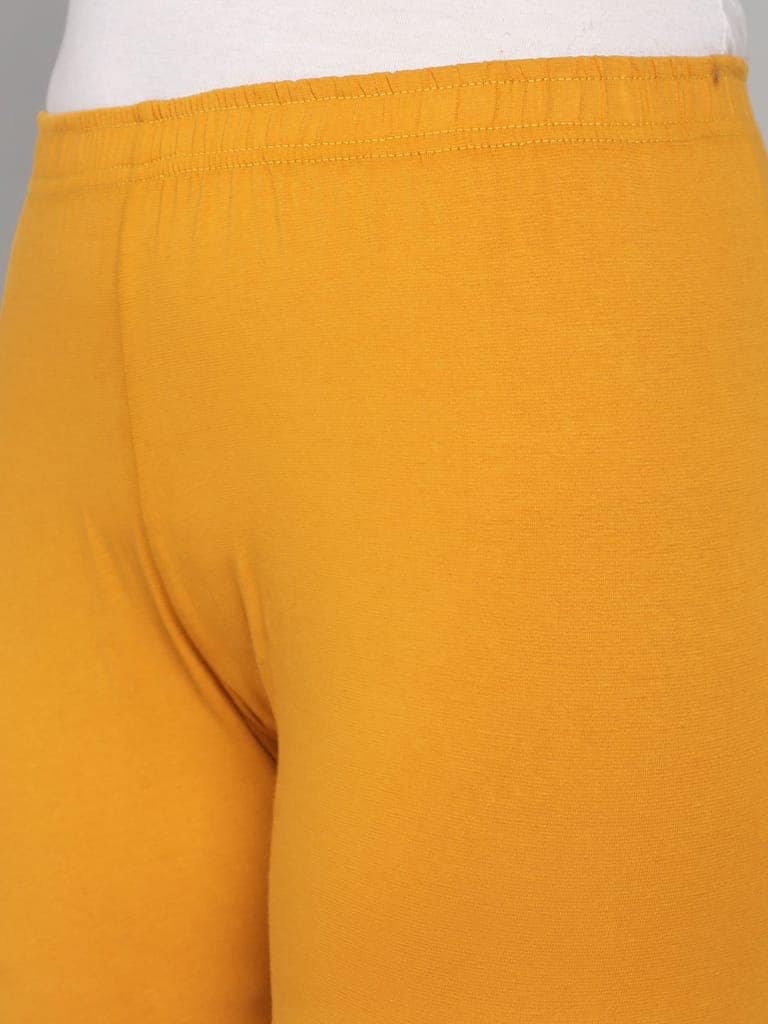 SOFT COLORS Women's Skinny Fit Ethnic Wear Churidar Leggings (Mustard) view 6