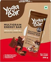 Yoga Bar Multigrain Energy Bar - Chocolate Chunk Nut, Healthy, High In Protein & Fibre, 38 G (Pack Of 10)