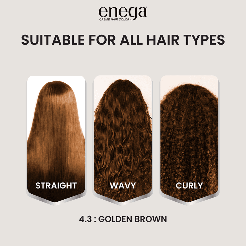 Enega Golden Brown Hair Color Cream 120ml | No Ammonia | With Argan Oil and Green Tea Extract | Nourishing and Long Lasting view 7