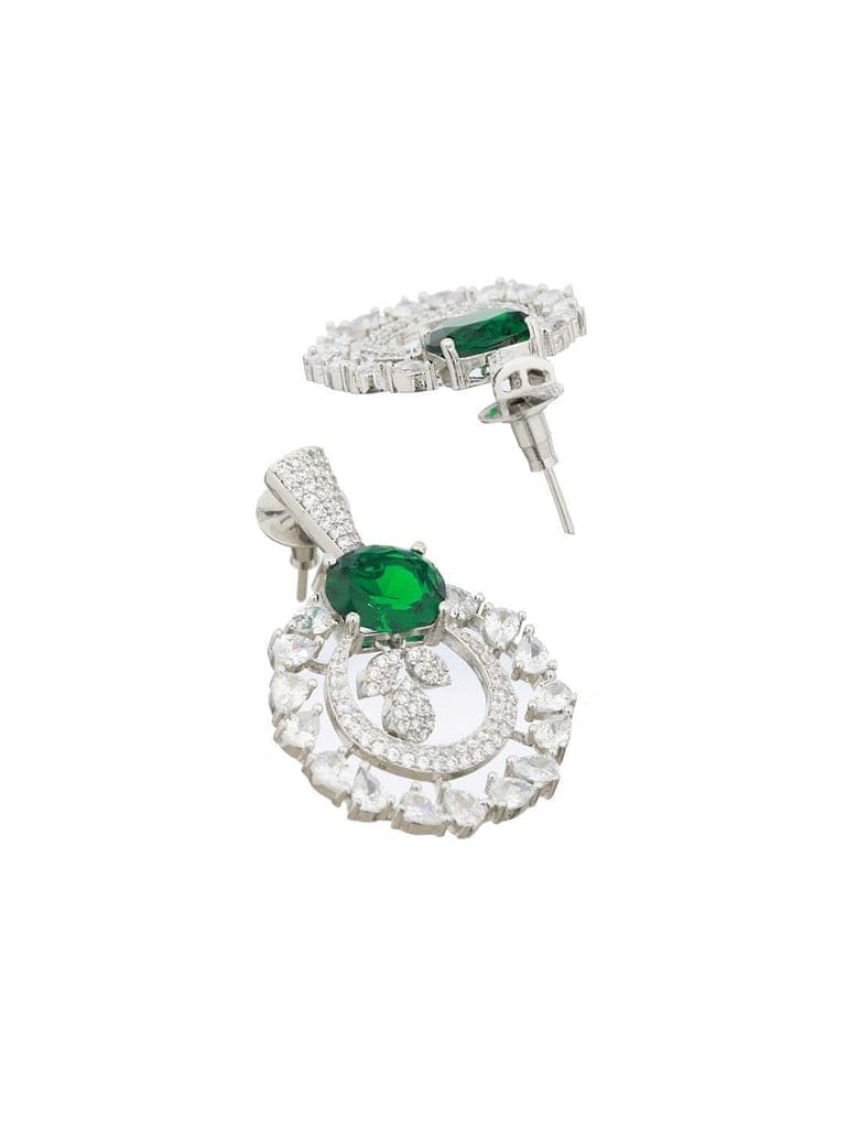 Silver Plated CZ Studded Statement Hoop Earrings view 6