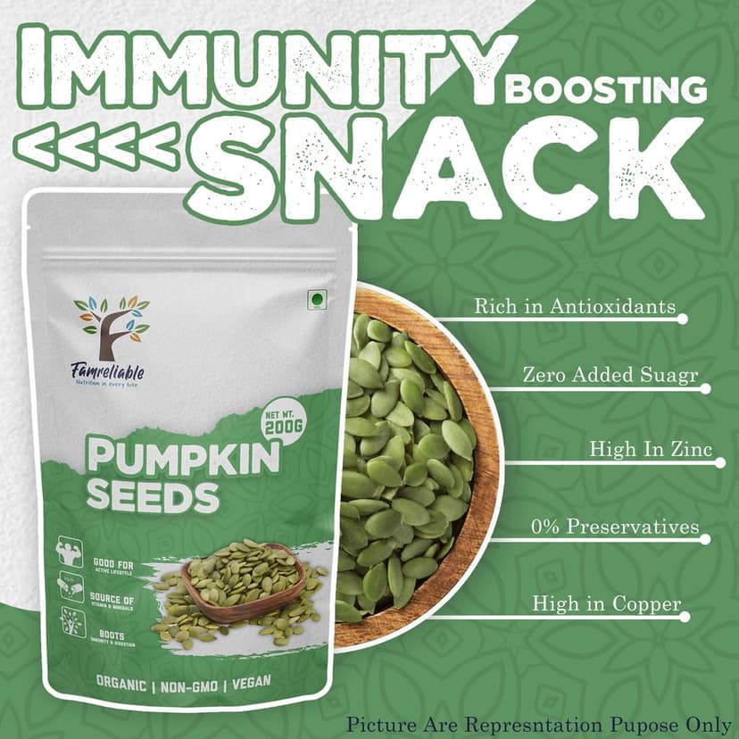 Famreliable Premium Pumpkin Seeds - 400g of Nutrient-Rich Goodness! Elevate Your Snacking Experience Now view 6
