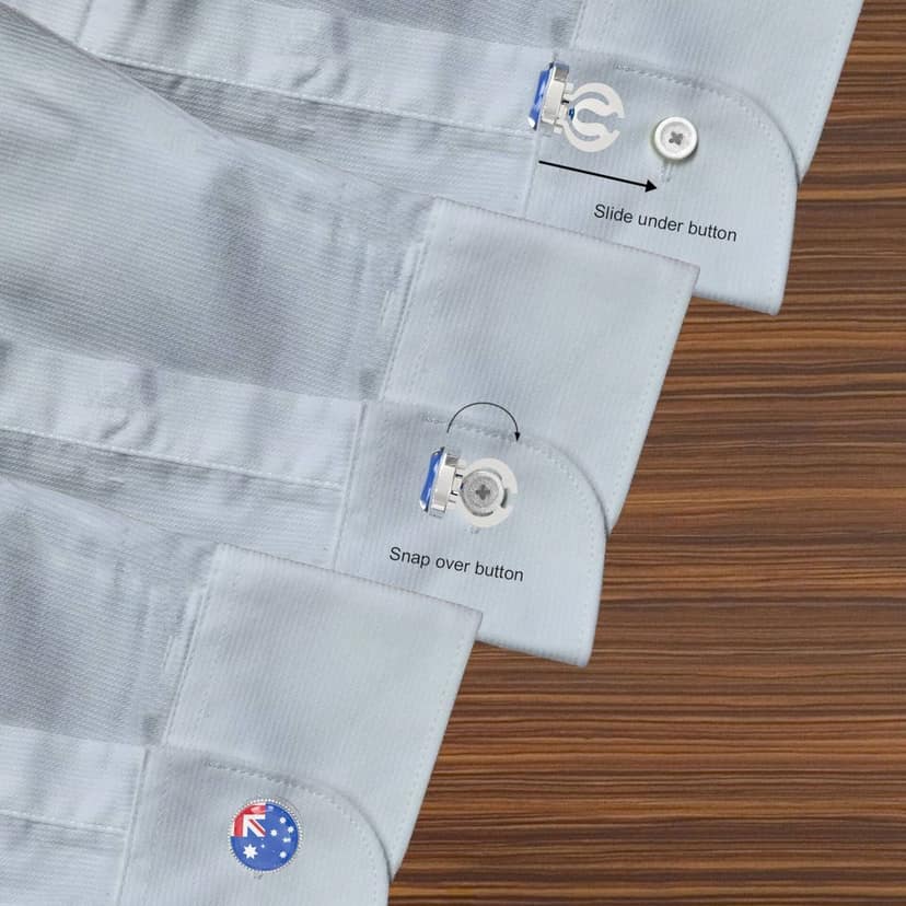 The Smart Buttons - Shirt Button Cover Cufflinks for Men - Australia Flag Style view 5