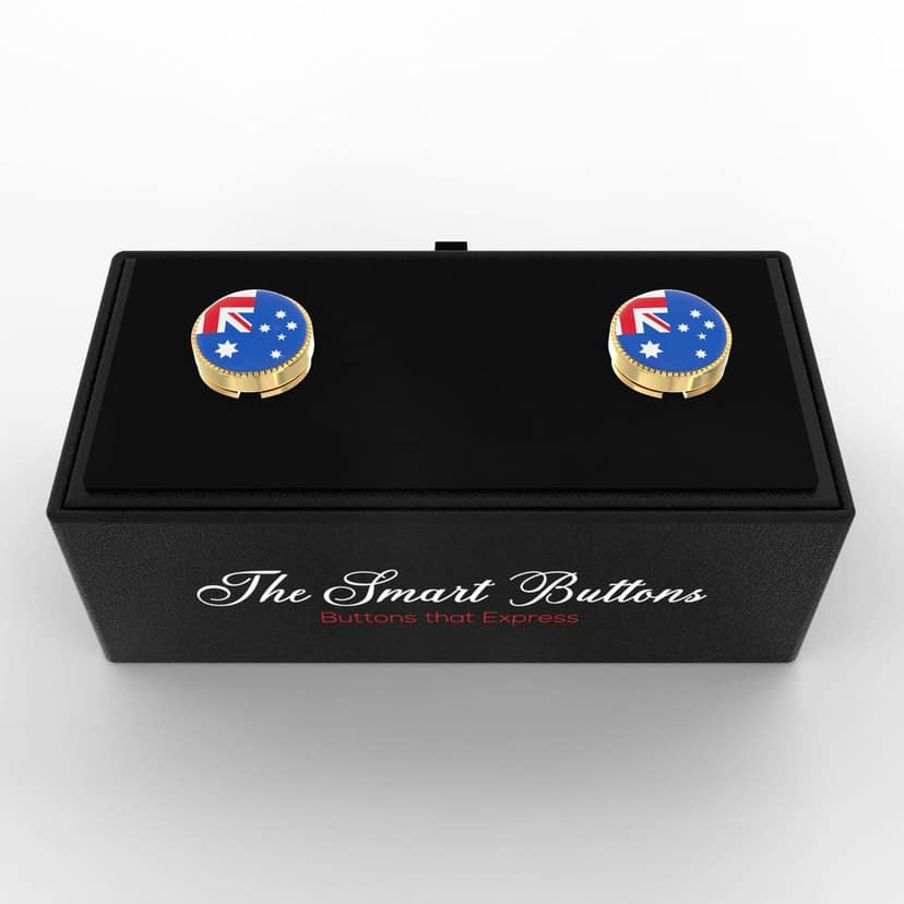 The Smart Buttons - Shirt Button Cover Cufflinks for Men - Australia Flag Style view 9