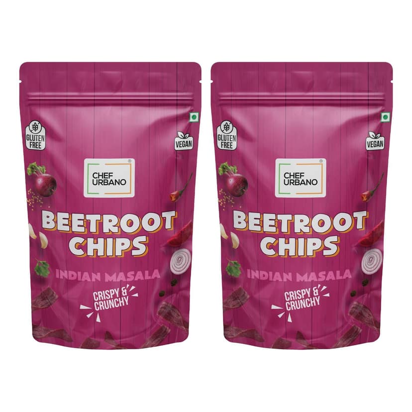Chef Urbano Combo Chips Beetroot Indian Masala Pouch 80 Gms Pack Of 2