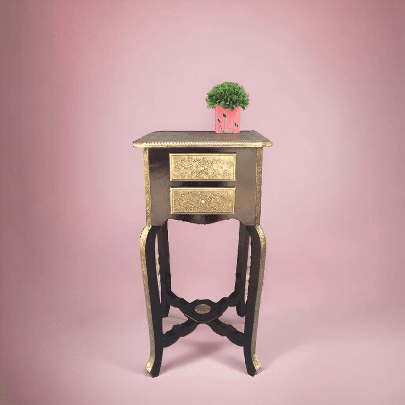 Two Dwr Brass Fited Stool / Chest Stool / Living Room / Side Table view 2