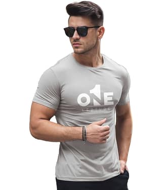 Leotude Men Cotton Blend Regular Fit Printed T-Shirt ( Grey )
