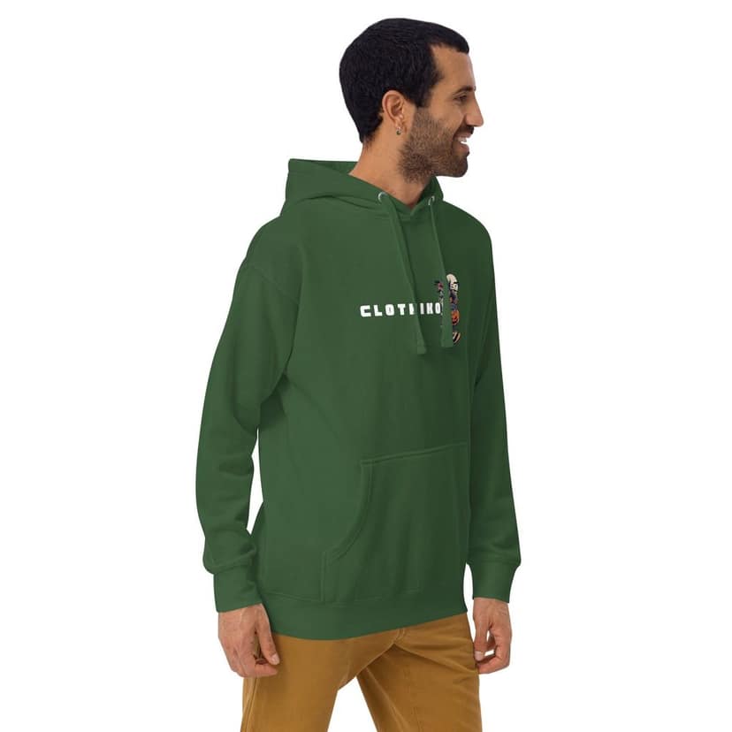 Clothikoo Premium Wolf Printed Edition Hoodie (400 GSM, Bottle Green Colour) view 4