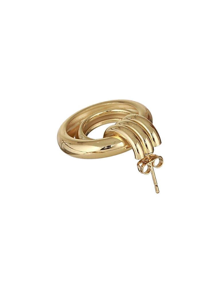 Anti-Tarnish 18k Gold Plated Concentric Hoop Earrings view 6